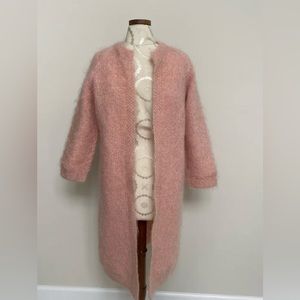 VINTAGE Medium 1960's Maxi Cozy Mohair Cardigan Sweater    No closure